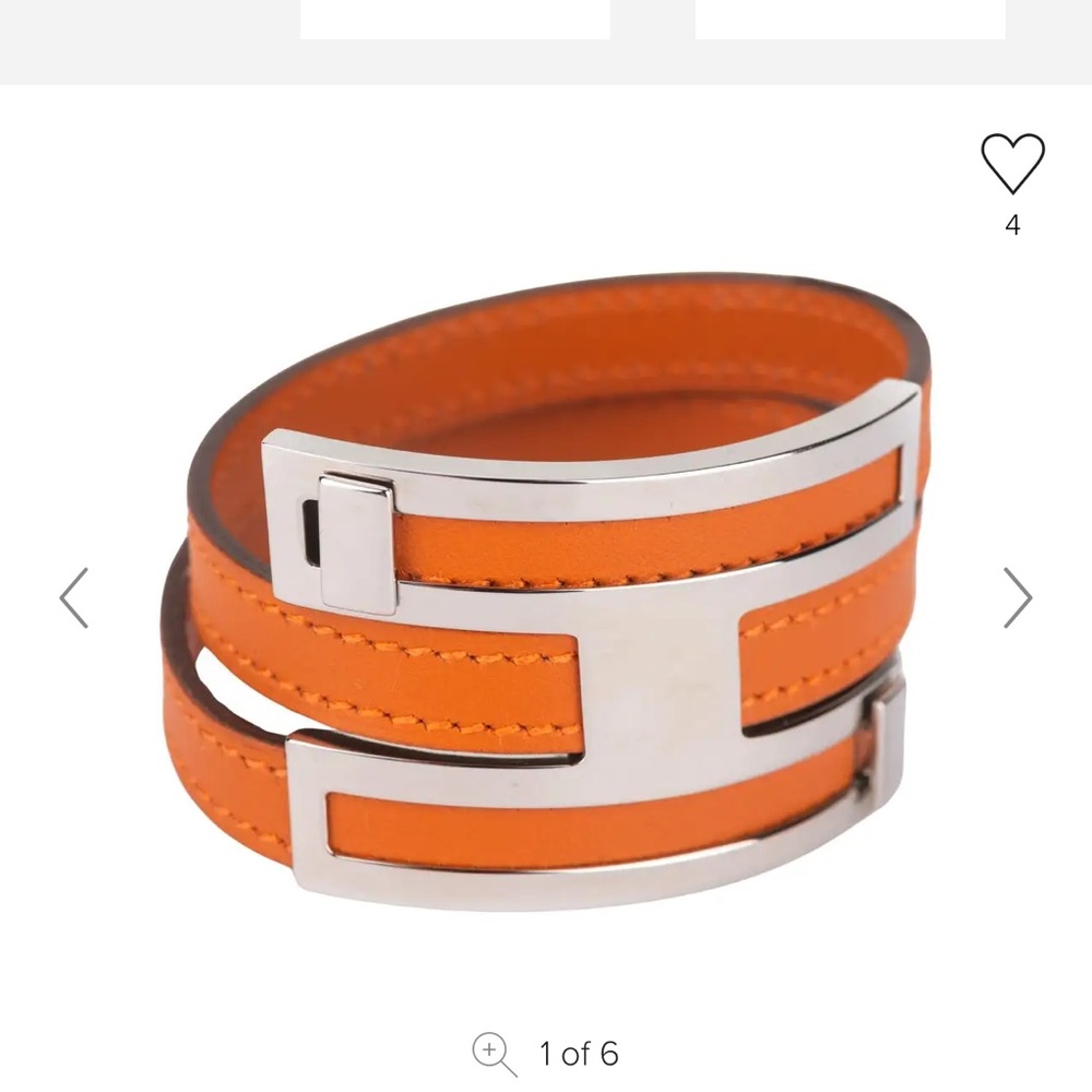 Hermes Orange and Silver Bracelet